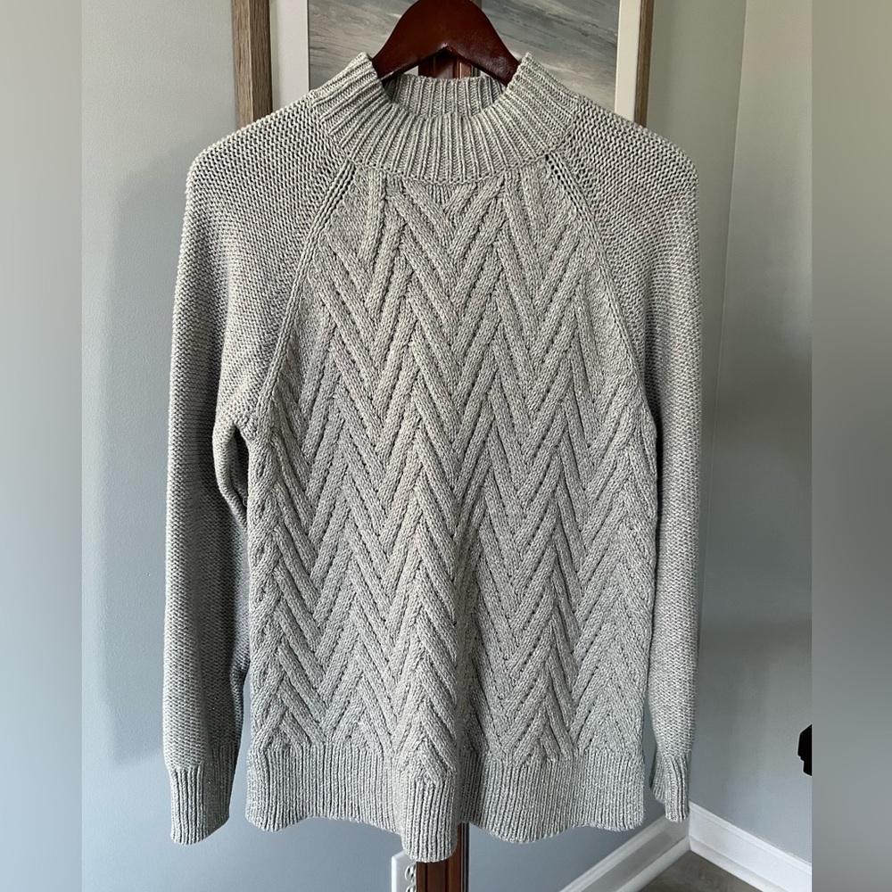 Chaps Womens Medium Gray Sparkle Sweater